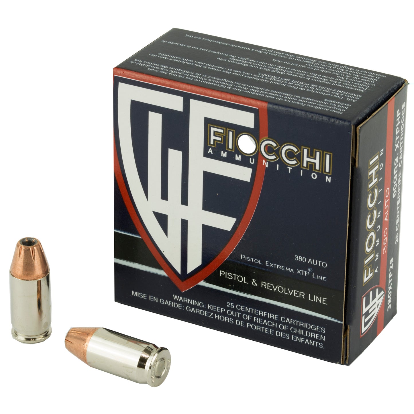 Fiocchi, 380 ACP, 90 Grain | XTP |  (25 Round Box)