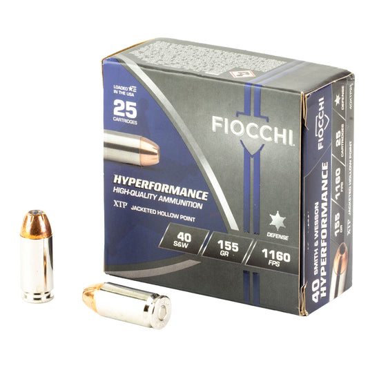 Fiocch, Hyperformance, .40 S&W, Extreme Terminal Performance, XTP, 155 Grain | Jacketed Hollow Point, JHP | 25 Rounds per Box