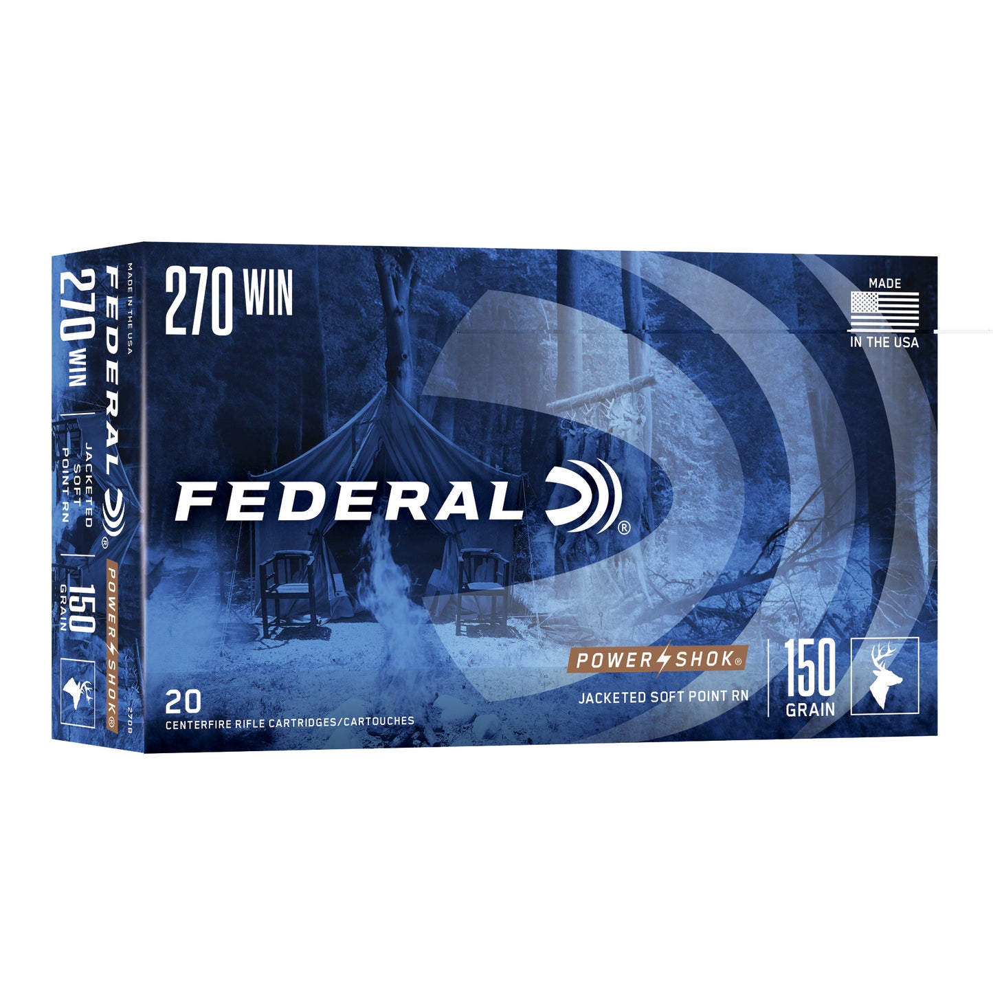 Federal, PowerShok, 270WIN, 150 Grain | SP | Round Nose  (20 Round Box)