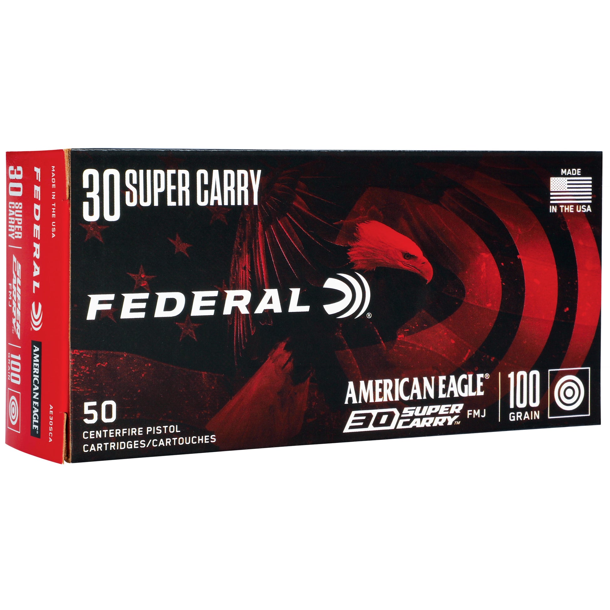 Federal, American Eagle, 30 Super Carry, 100 Grain | Full Metal Jacket, FMJ | 50 Rounds per Box