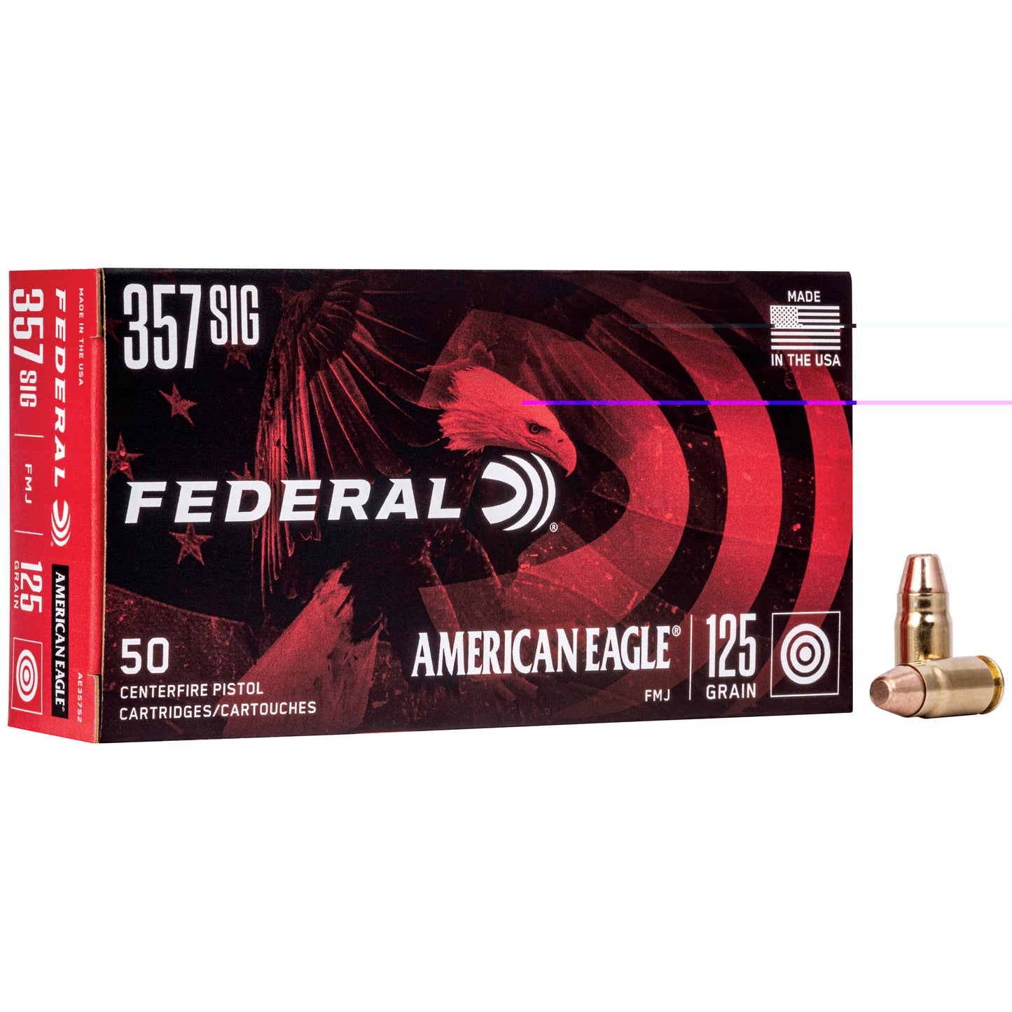 Federal, American Eagle, 357 Sig, 125 Grain | FMJ |  (50 Round Box)