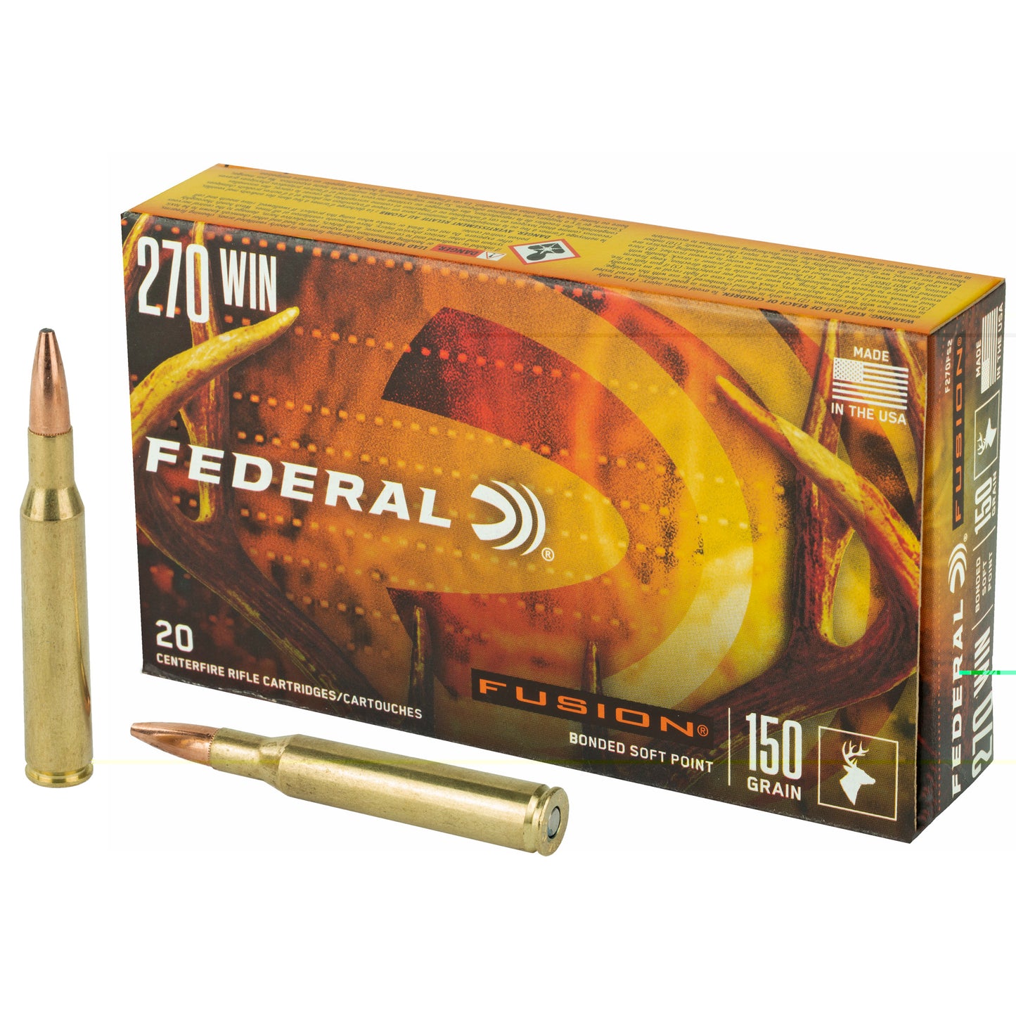 Federal, Fusion, 270 Win, 150 Grain, Boat Tail  (20 Round Box)