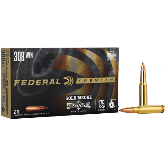 Federal, Federal Premium, Gold Medal, 308 Winchester, 175 Grain, Open Tip Match, 20 Rounds