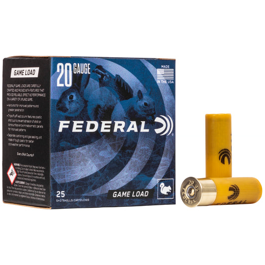 Federal, Game Load, 20 Gauge, 2.75", #8, 2.5 Dram, .875oz, Shotshell  (25 Round Box)