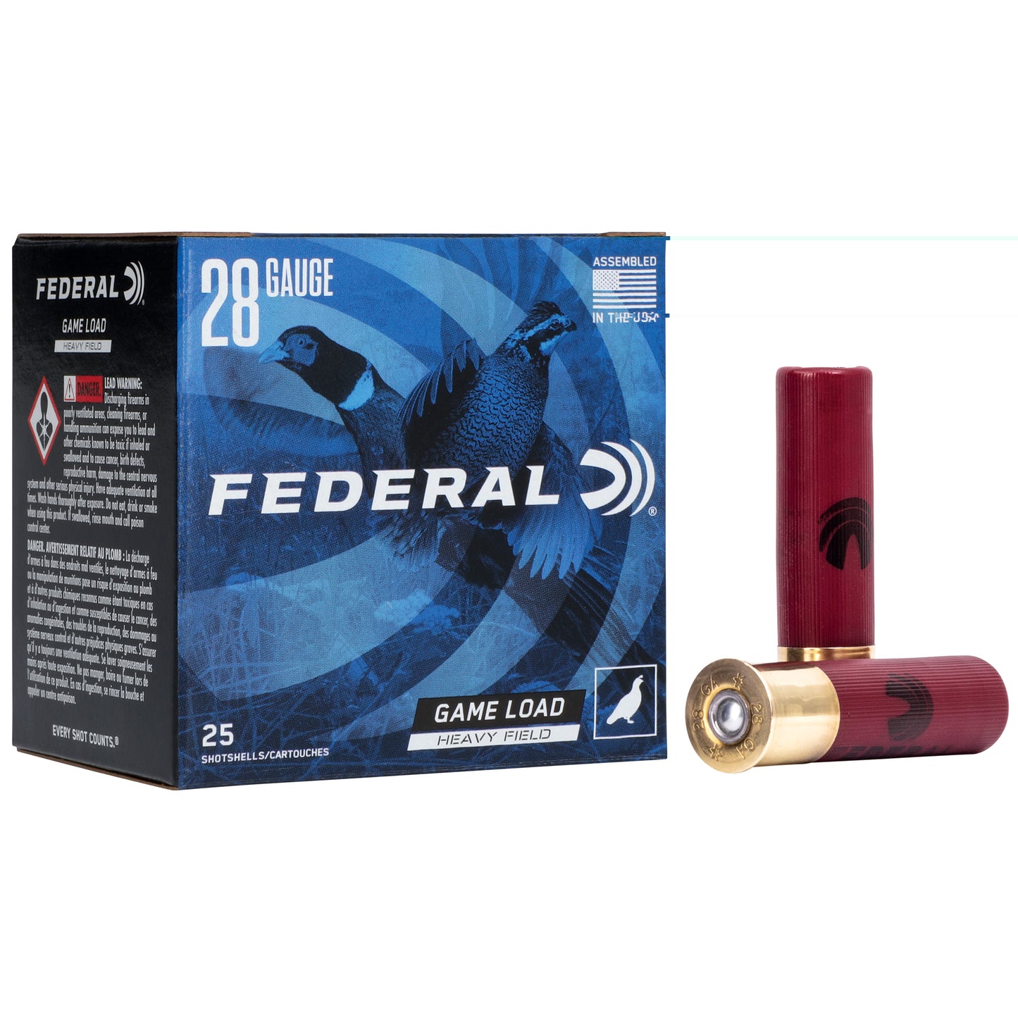 Federal, Game Load, Heavy Field, 28 Gauge, 2.75", #7.5, 1oz, Shot  (25 Round Box)