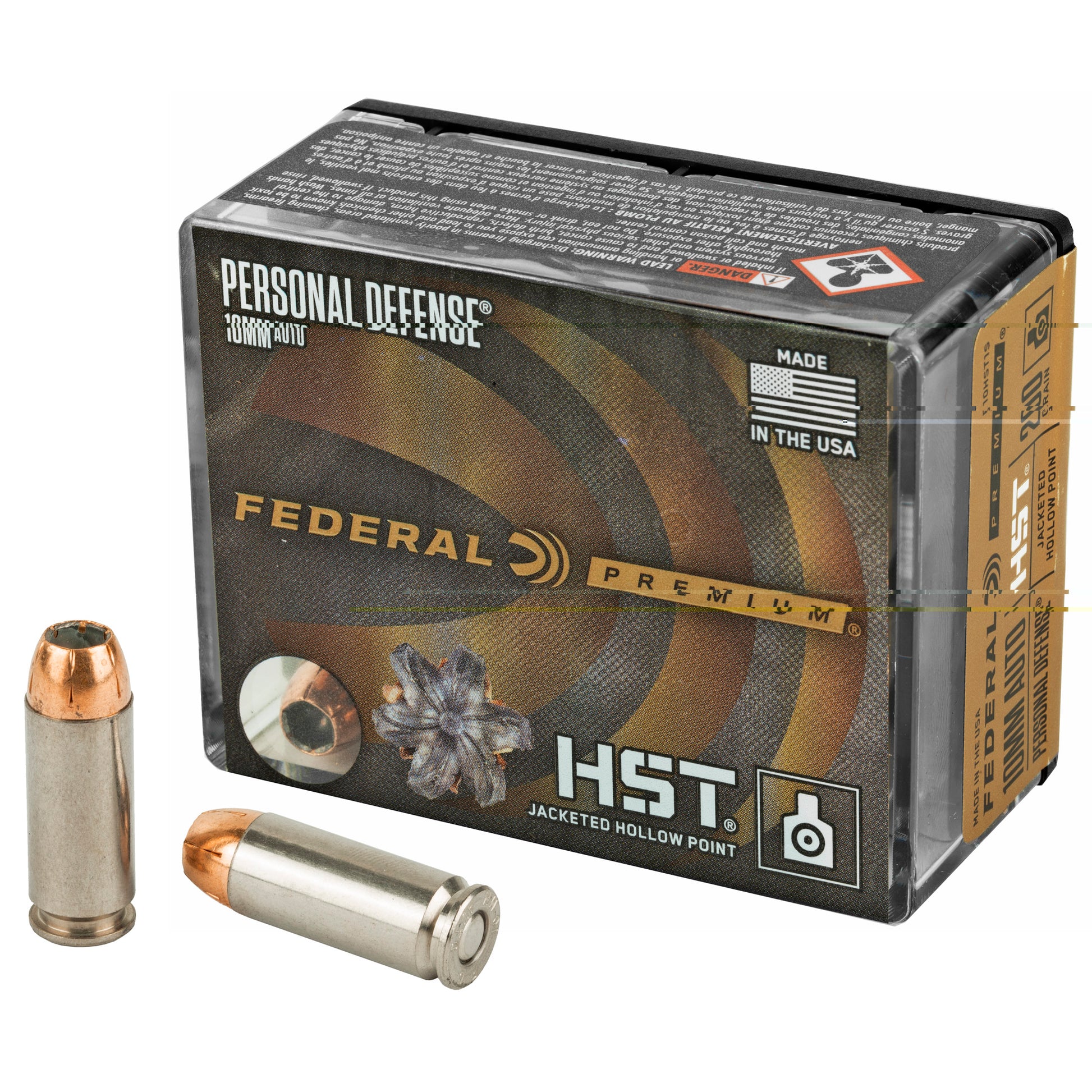 Federal Personal Defense HST 10mm, 200grain, Jacketed hollow point, JHP 20 Rounds per Box