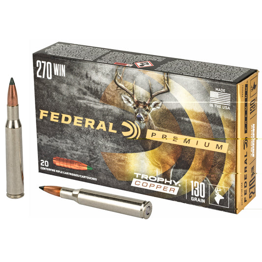 Federal, Premium, 270WIN, 130 Grain | Trophy Copper | Lead Free  (20 Round Box)