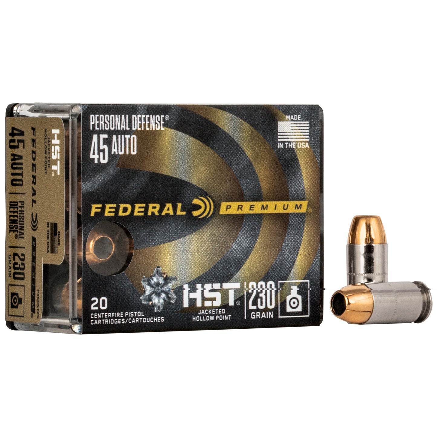 Federal, Premium HST, 45 ACP, 230 Grain | JHP |  (20 Round Box)