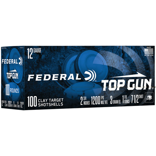 Federal, Top Gun, 12 Gauge 2.75", #7.5, 1 1/8 oz  (100 Round Box)