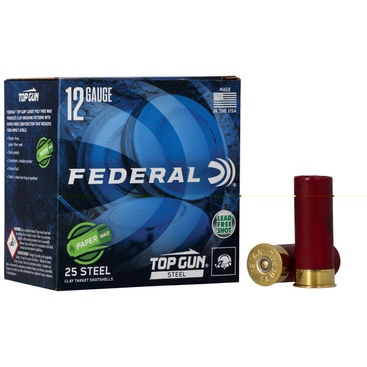 Federal, Top Gun, Paper Wad, 12 Gauge 2.75", #7.5, 1 1/8 oz, Lead  (25 Round Box)