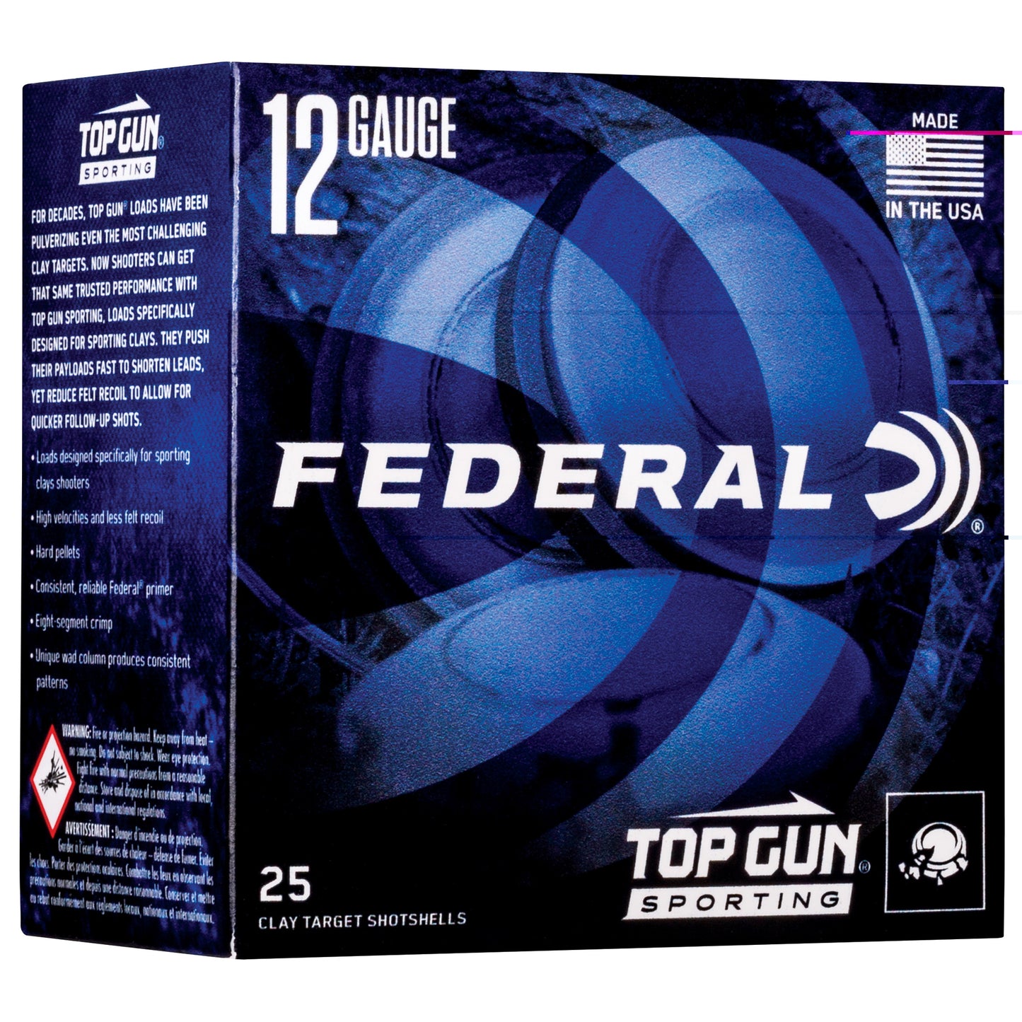 Federal, Top Gun Sporting, 12 Gauge 2.75", #7.5, 1 oz  (25 Round Box)