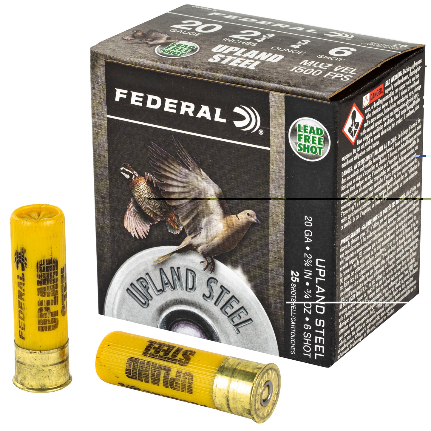 Federal, Upland Steel, 20 Gauge 2.75", #6, 7/8 oz., Steel Shot  (25 Round Box)