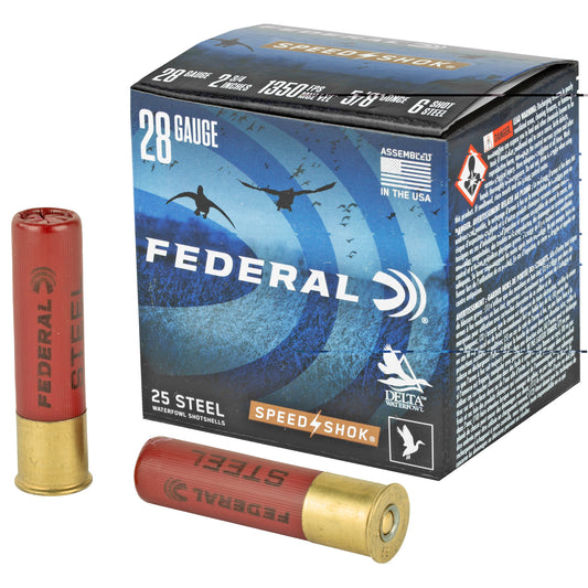 Federal, Speed-Shok Hight Velocity Steel Shot, 28 Gauge 2.75", #6, Steel Shot  (25 Round Box)