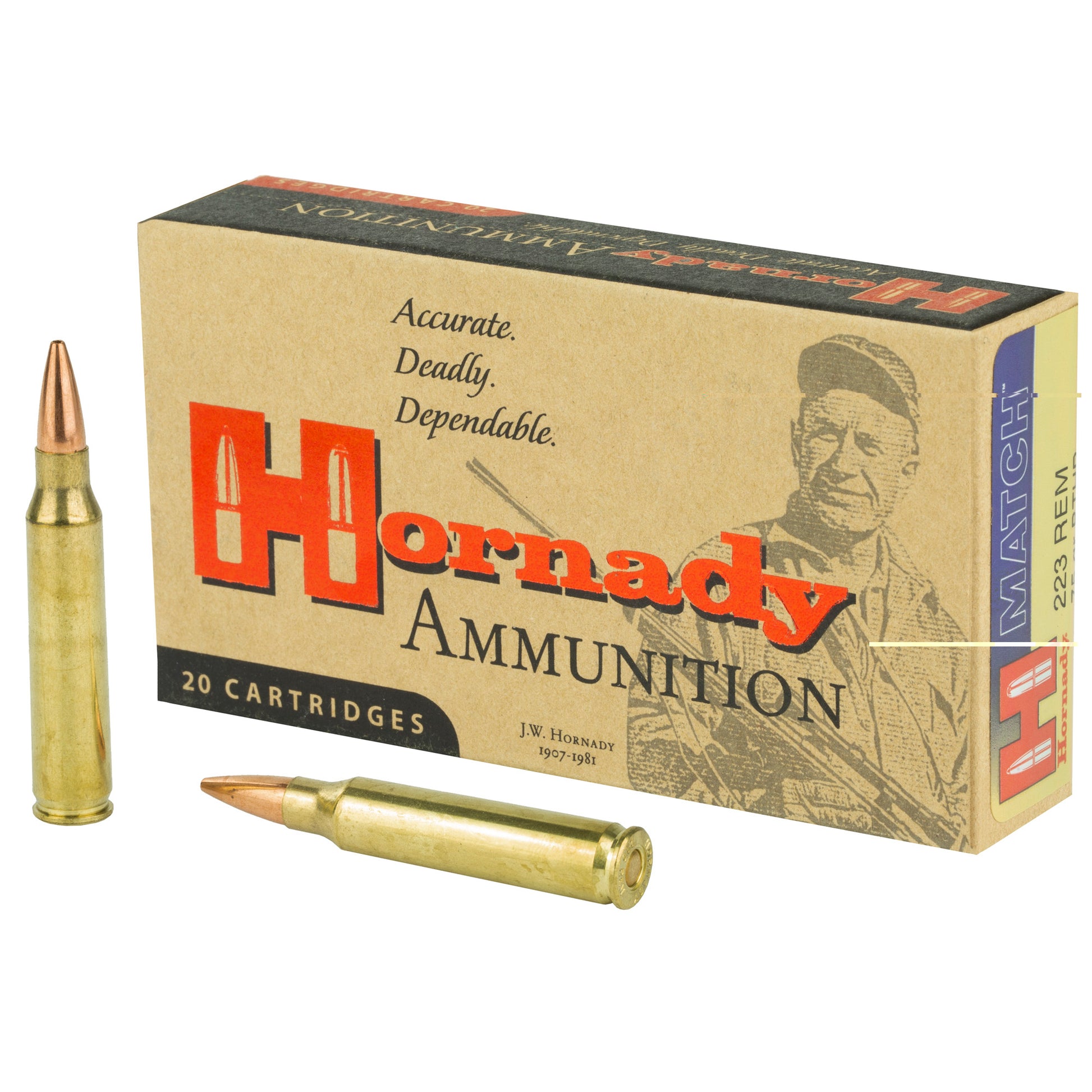 Hornady, Hunting, 223REM, 75 Grain, Boat Tail, Hollow Point, 20 Round Box