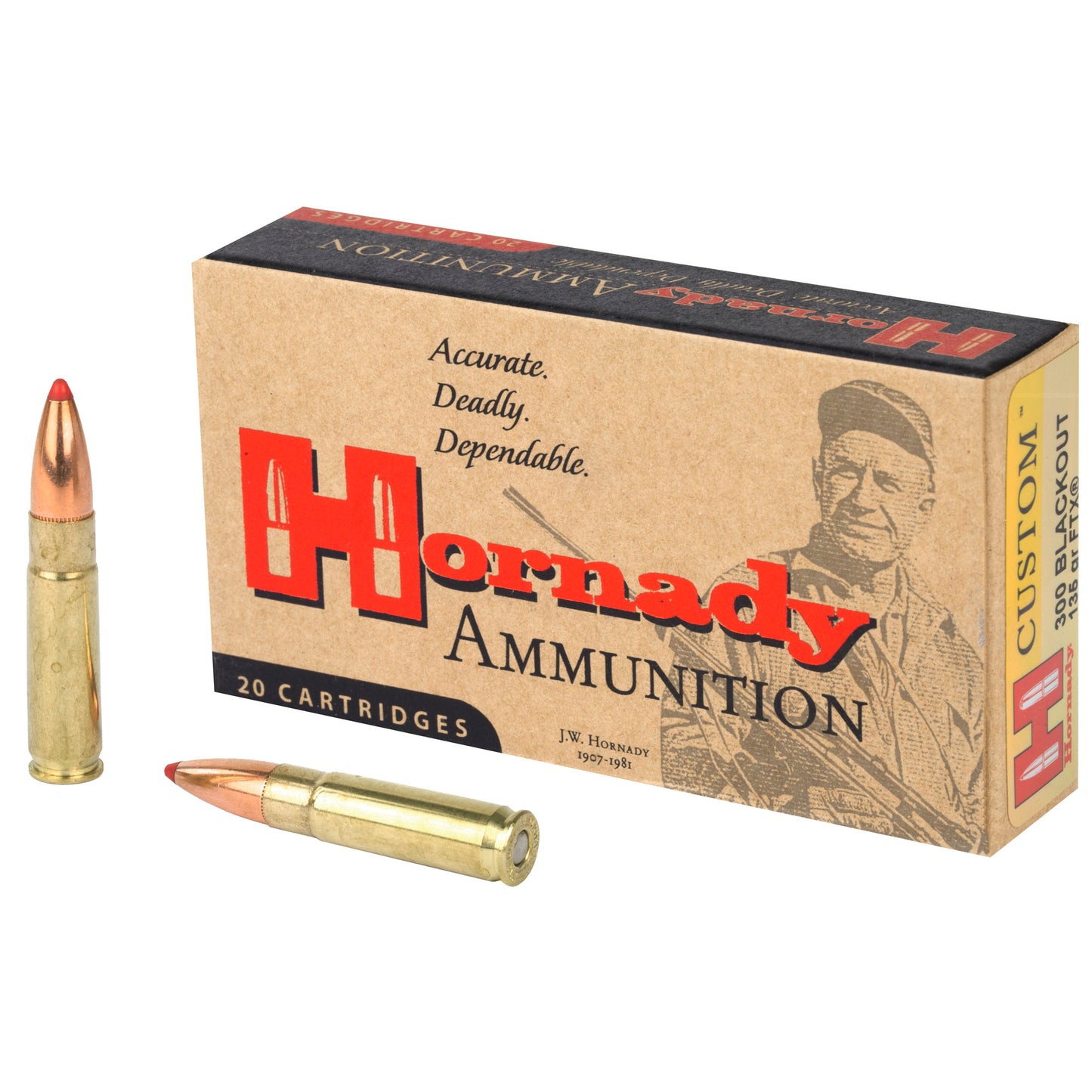 Hornady, Custom, 300 Blackout, 135 Grain, Flex Tip, 20 Round Box