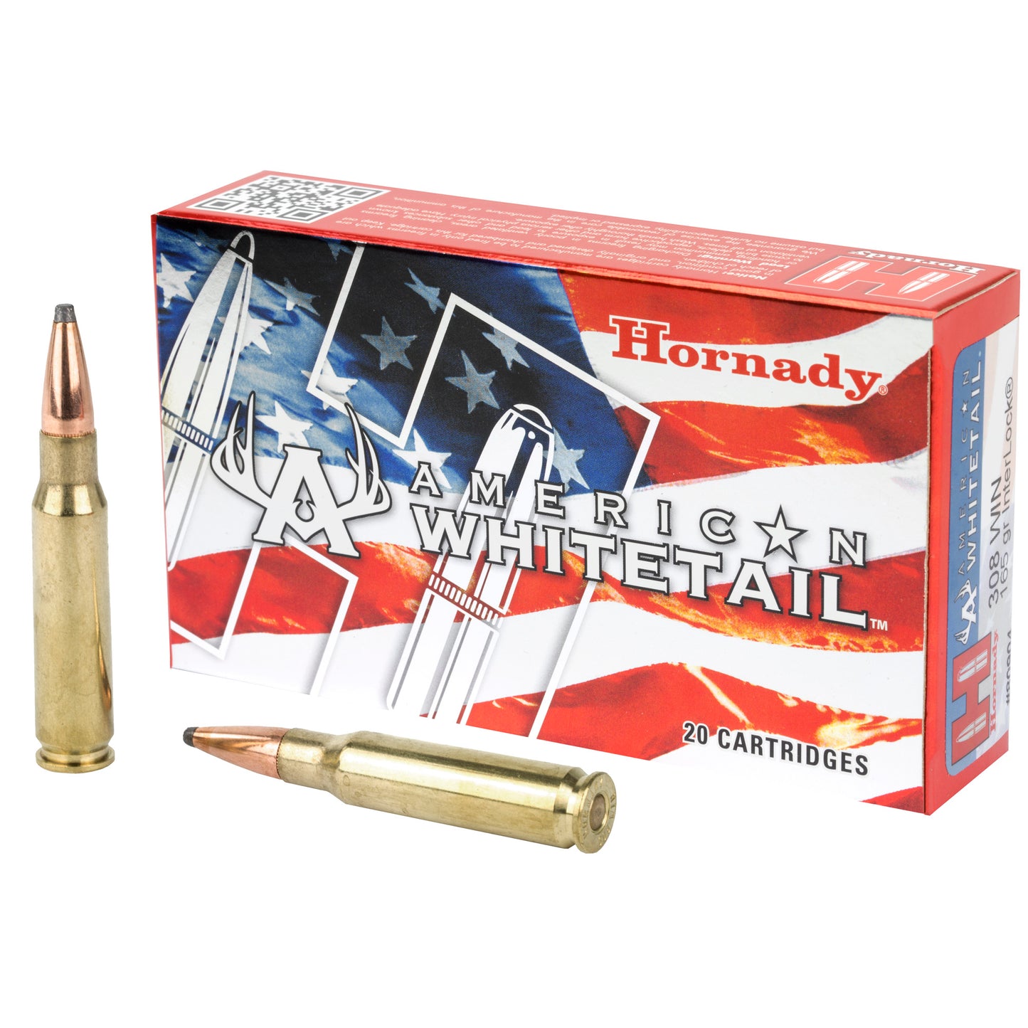 Hornady, American Whitetail, 308 Win, 165 Grain, InterLock, 20 Round Box