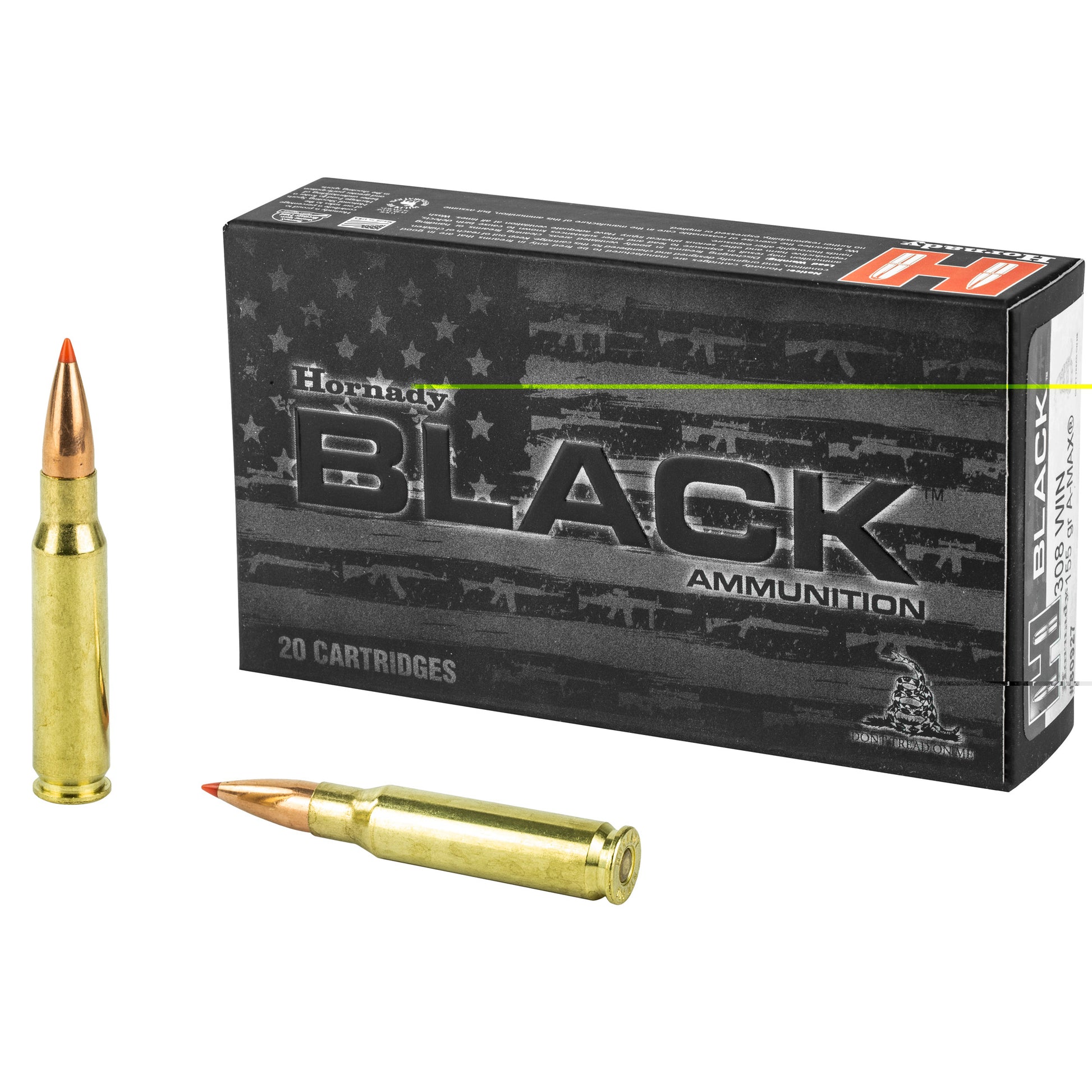 Hornady, BLACK, 308 Win, 155 Grain, A-MAX, 20 Round Box