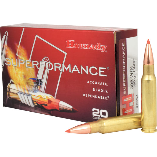 Hornady, Superformance, 308 Winchester, 150 Grain, Copper Alloy eXpanding Projectile, 20 Round Box