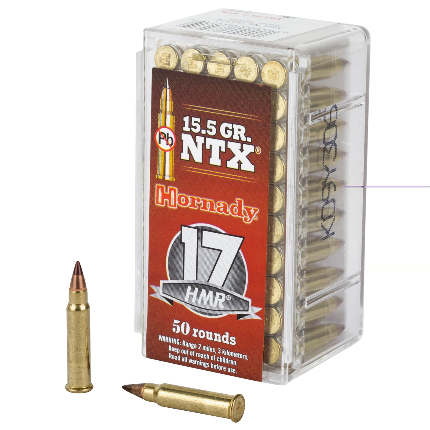 Hornady, Varmint Express, 17HMR, 15.5 Grain, NTX, Lead Free  (50 Round Box)