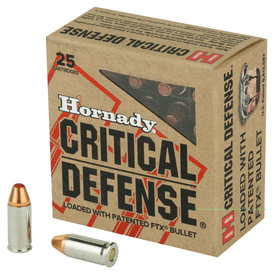 Hornady, Critical Defense, 32, Automatic Colt Pistol, ACP, 60grain | Flextip, FTX | 25 Rounds per Box 