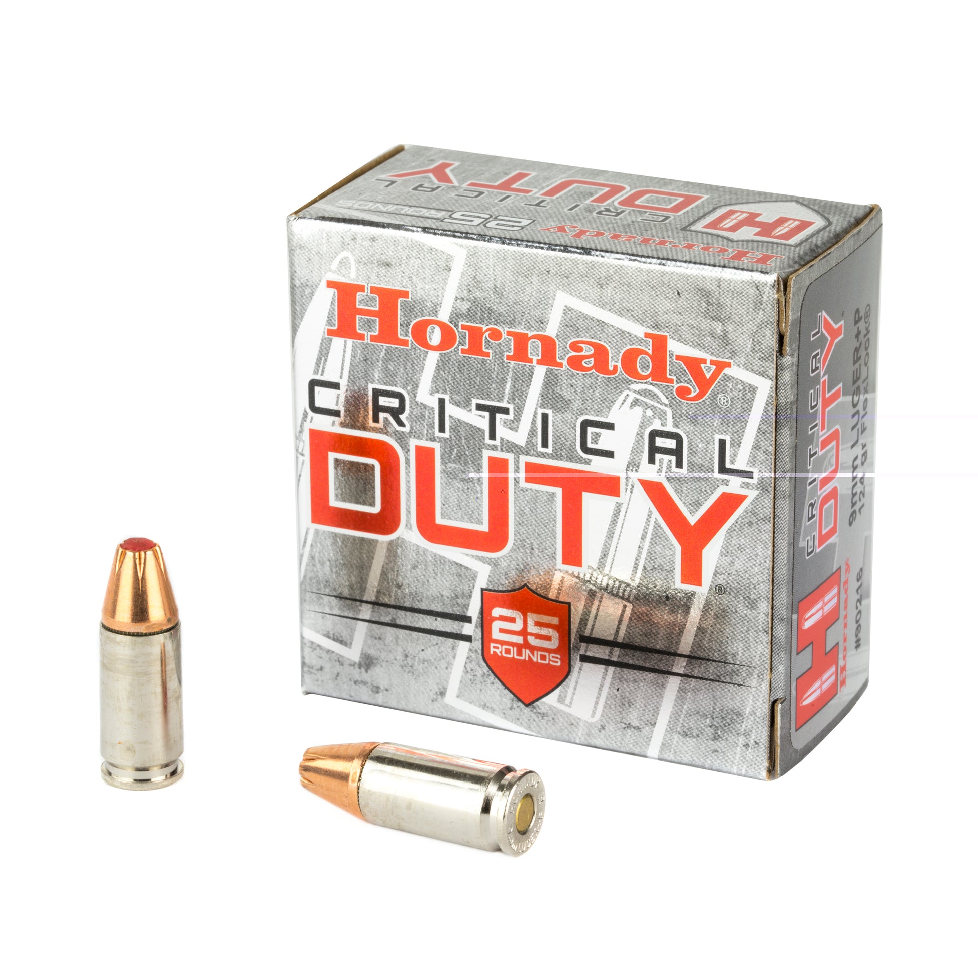 Hornady, Critical Duty, 9mm Luger, Overpressure Ammunition, +P, 124 Grain | FlexLock | 25 Round Box 