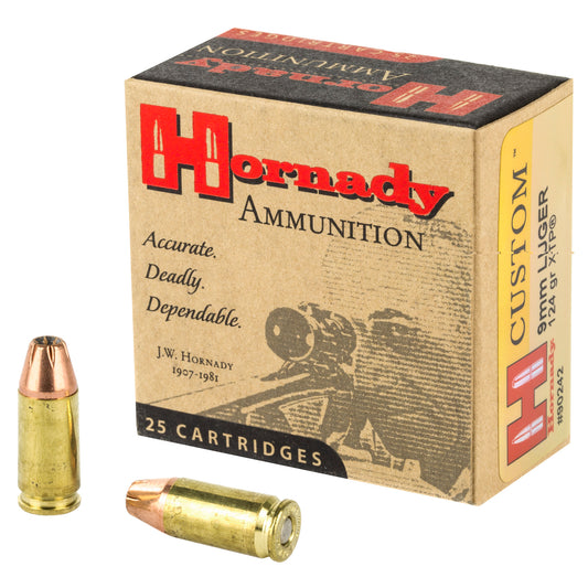 Hornady Ammunition, 9mm Luger, 124 Grain | Extreme Terminal Performance, XTP | 25 Round Box 