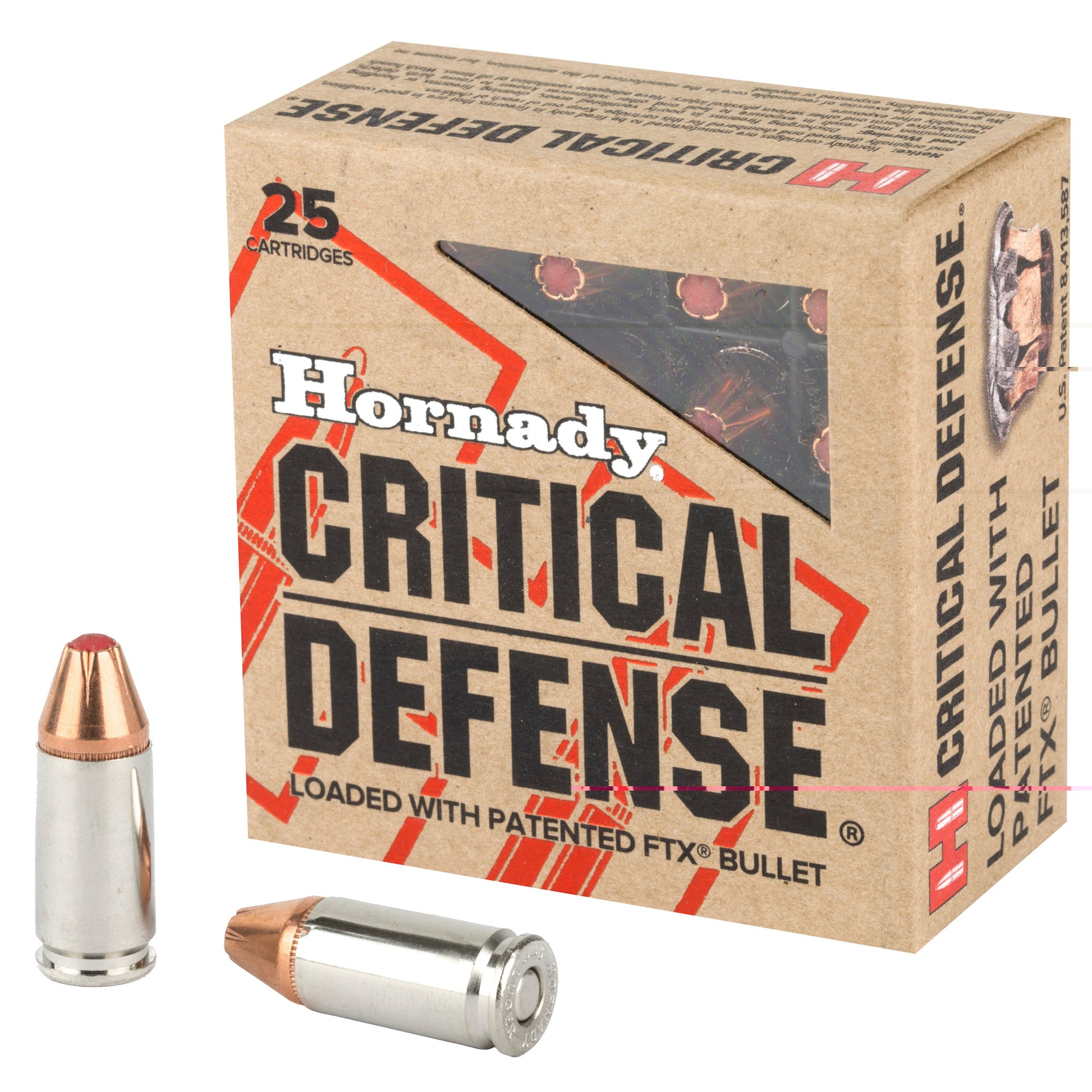 Hornady, Critical Defense, 9mm, 115 Grain | Flextip,FTX | 25 Round Box 