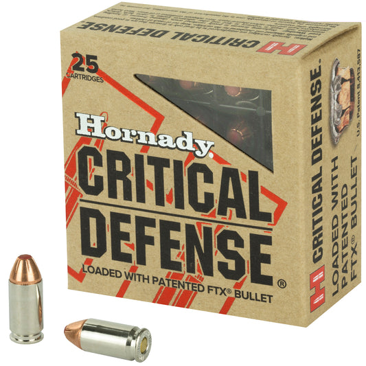 Hornady, Critical Duty, 9x18 Makarov, 95 Grain | Flextip, FTX | 25 Round Box 