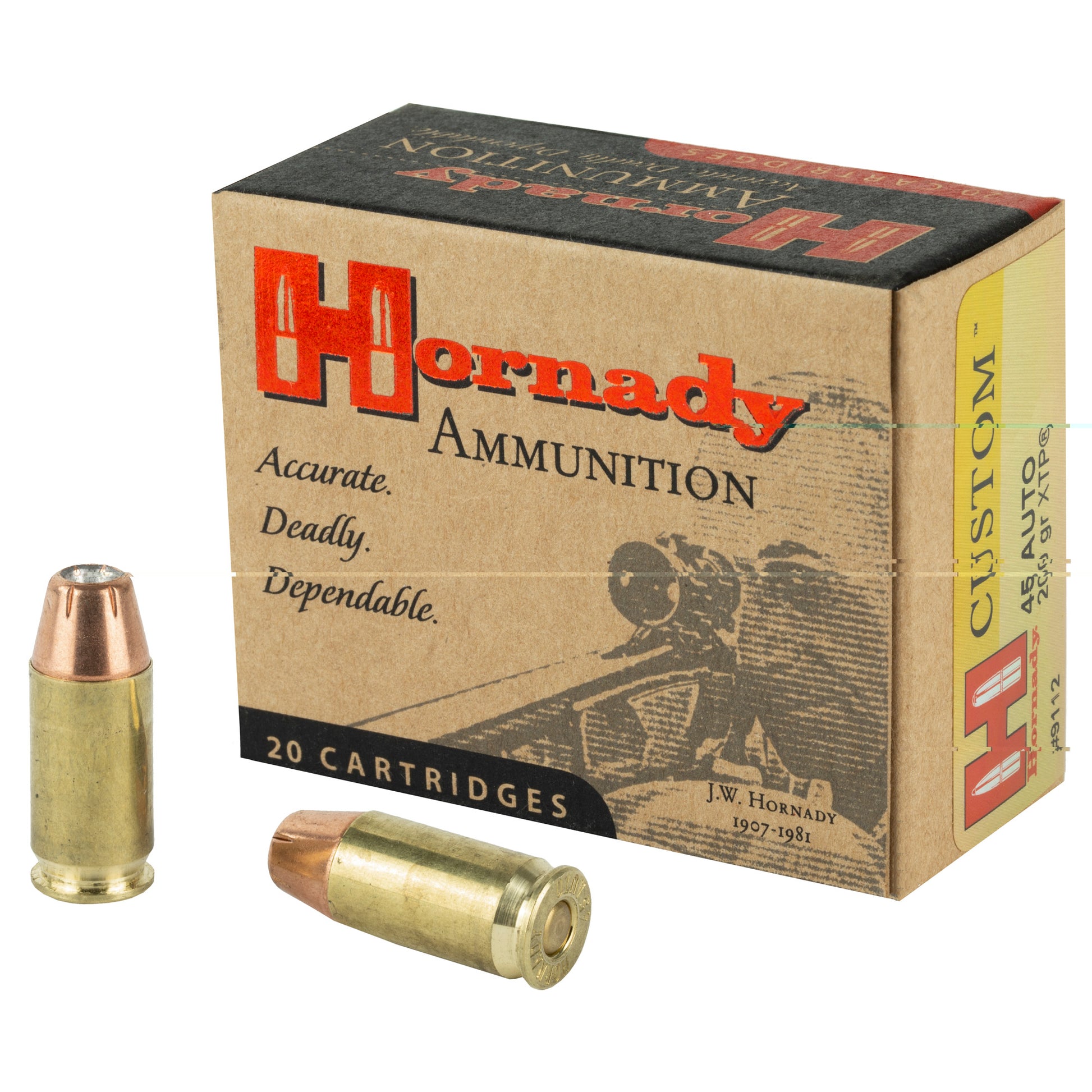 Hornady, .45 Auto, Automatic Colt Pistol, ACP, 200 Grain | Jacketed Hollow-Point/Flextip, JHP/XTP | 20 Rounds per Box