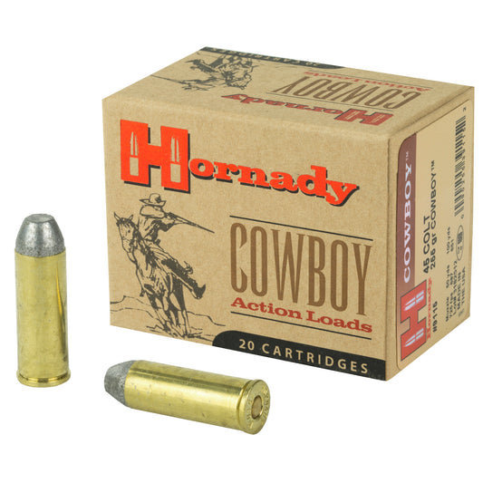 Hornady, Cowboy Action Loads, .45 Colt, 255 Grain | Lead Flat Nose, L-Flat | 20 Rounds per Box 