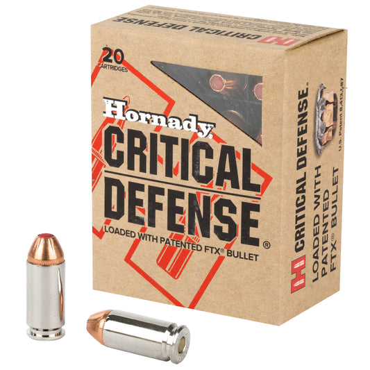 Hornady, Critical Defense, .40 S&W, 165 Grain | Flextip, FTX | 20 Rounds per Box 