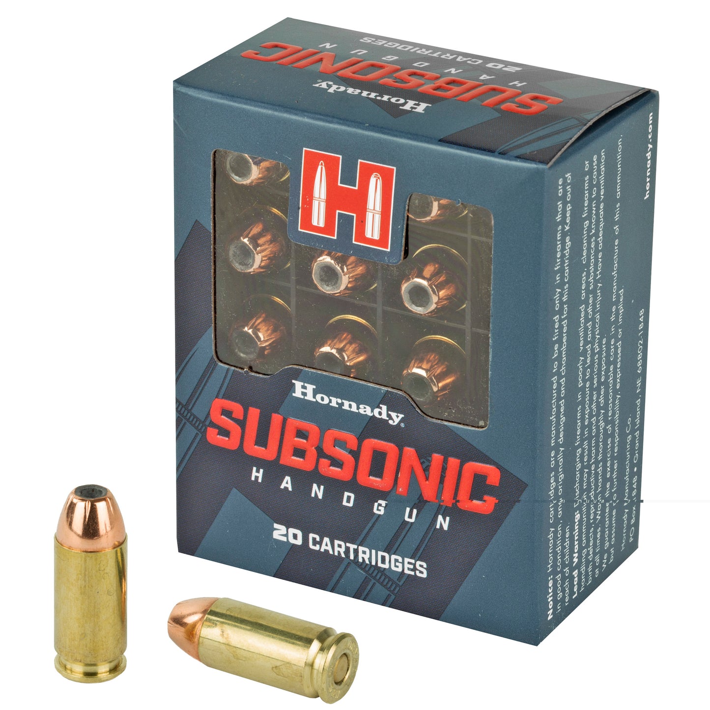 Hornady, Subsonic Handgun, .40 S&W, 180 Grain | Extreme Terminal Performance, XTP | 20 Rounds per Box 