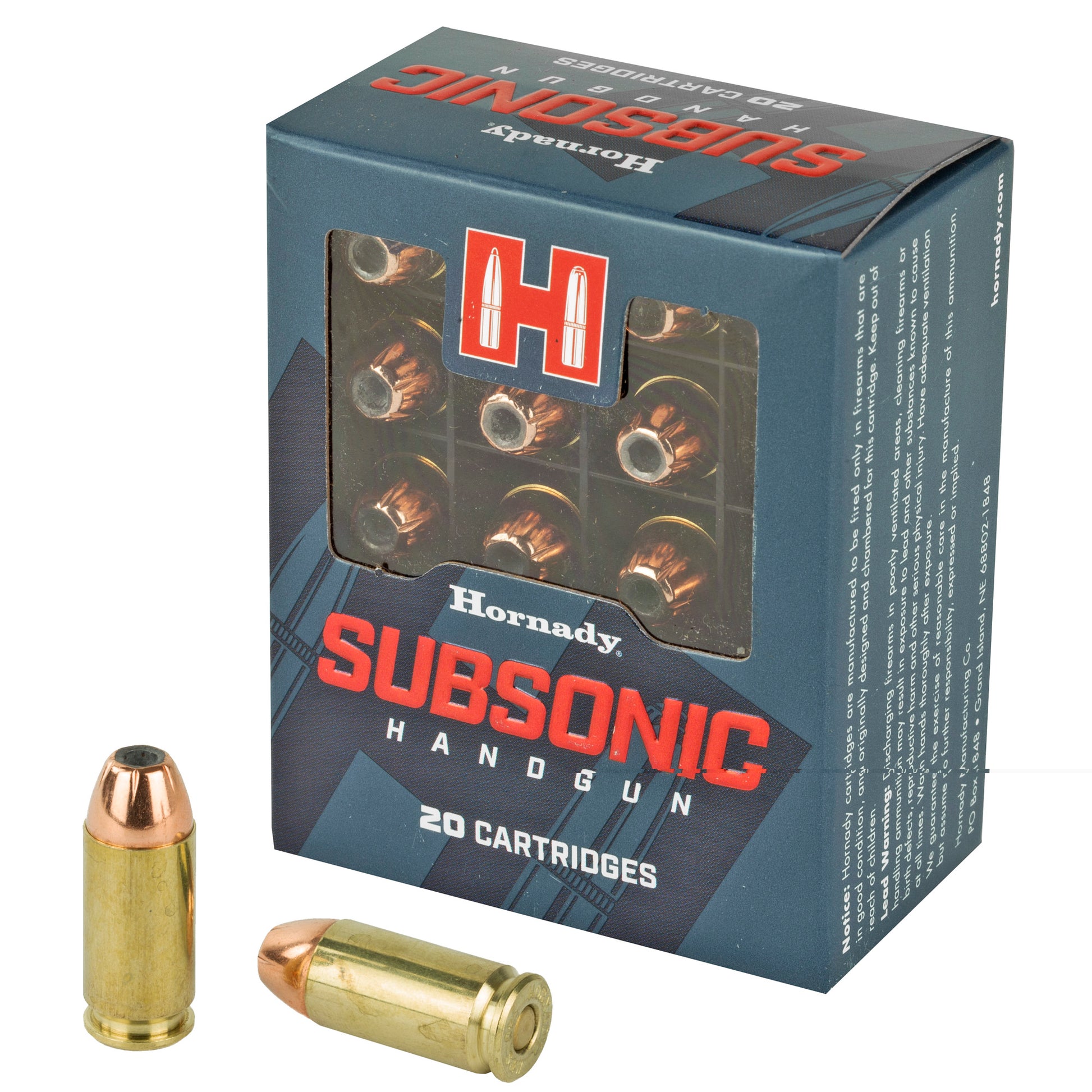 Hornady, Subsonic Handgun, .40 S&W, 180 Grain | Extreme Terminal Performance, XTP | 20 Rounds per Box 