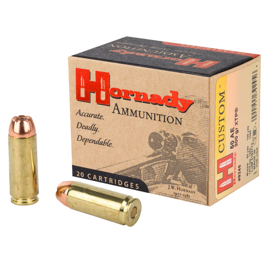 Hornady Ammunition, .50, Action Express, AE, 300 Grain, Flextip, XTP, 20 Rounds per Box