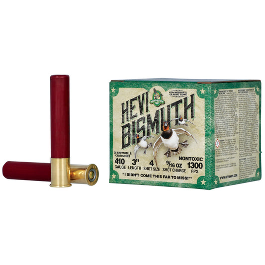 HEVI-Shot, HEVI-SHOT, HEVI-BISMUTH, 410 Gauge 3", #4, 9/16 oz, Bismuth Shot  (25 Round Box)