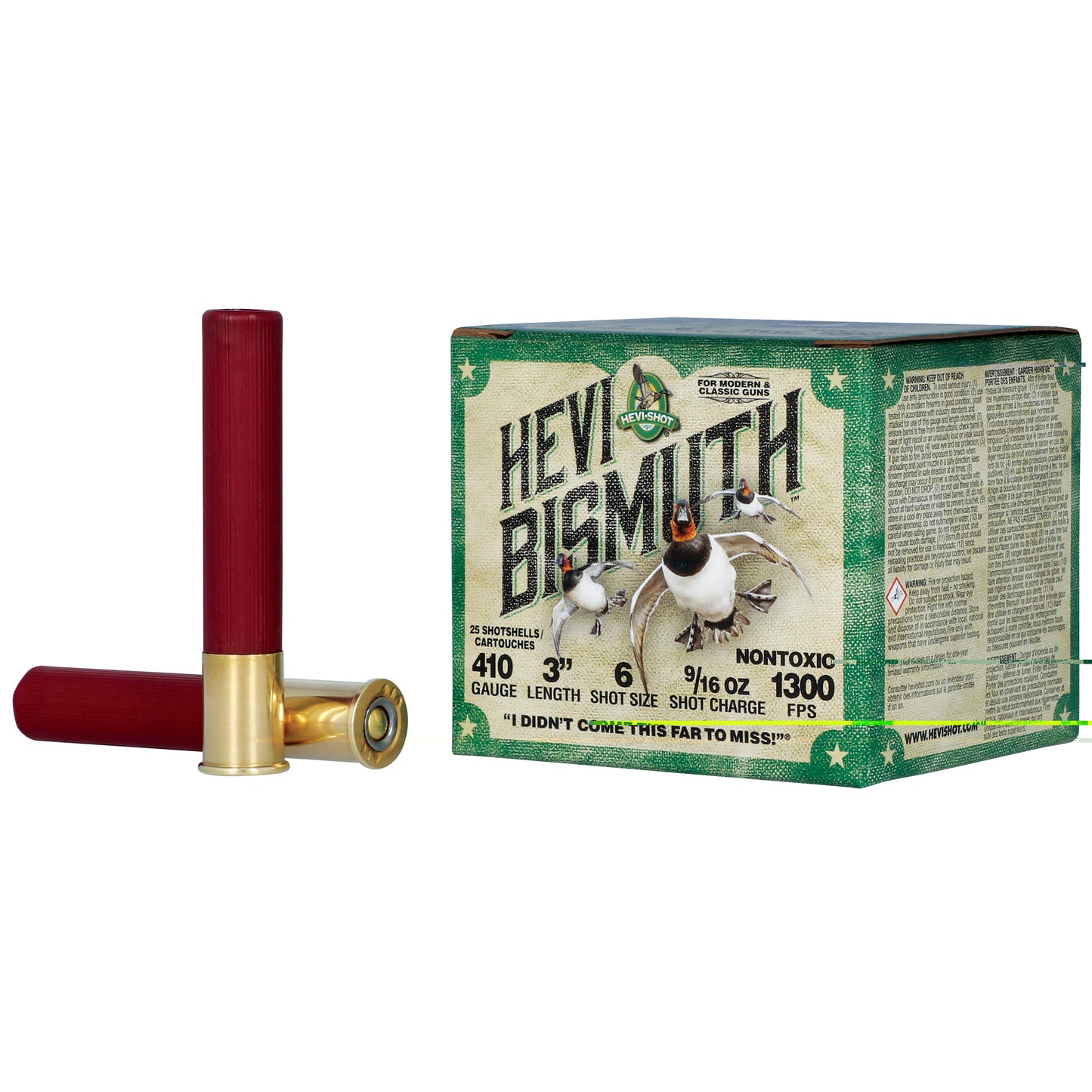 HEVI-Shot, HEVI-SHOT, HEVI-BISMUTH, 410 Gauge 3", #6, 9/16 oz, Bismuth Shot  (25 Round Box)