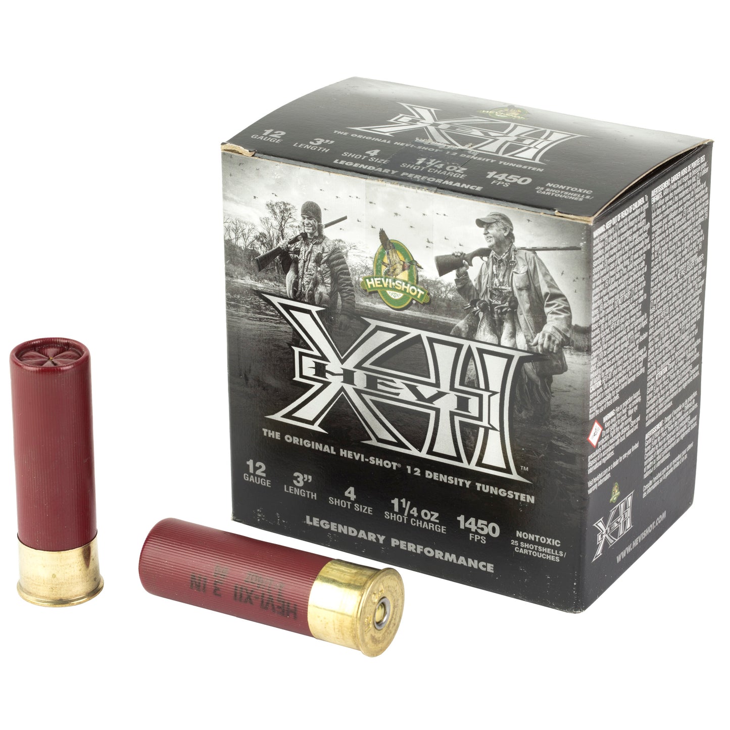 HEVI-SHOT, Hevi XII, 12 Gauge 3", #4, 1 1/4 oz, Lead  (25 Round Box)