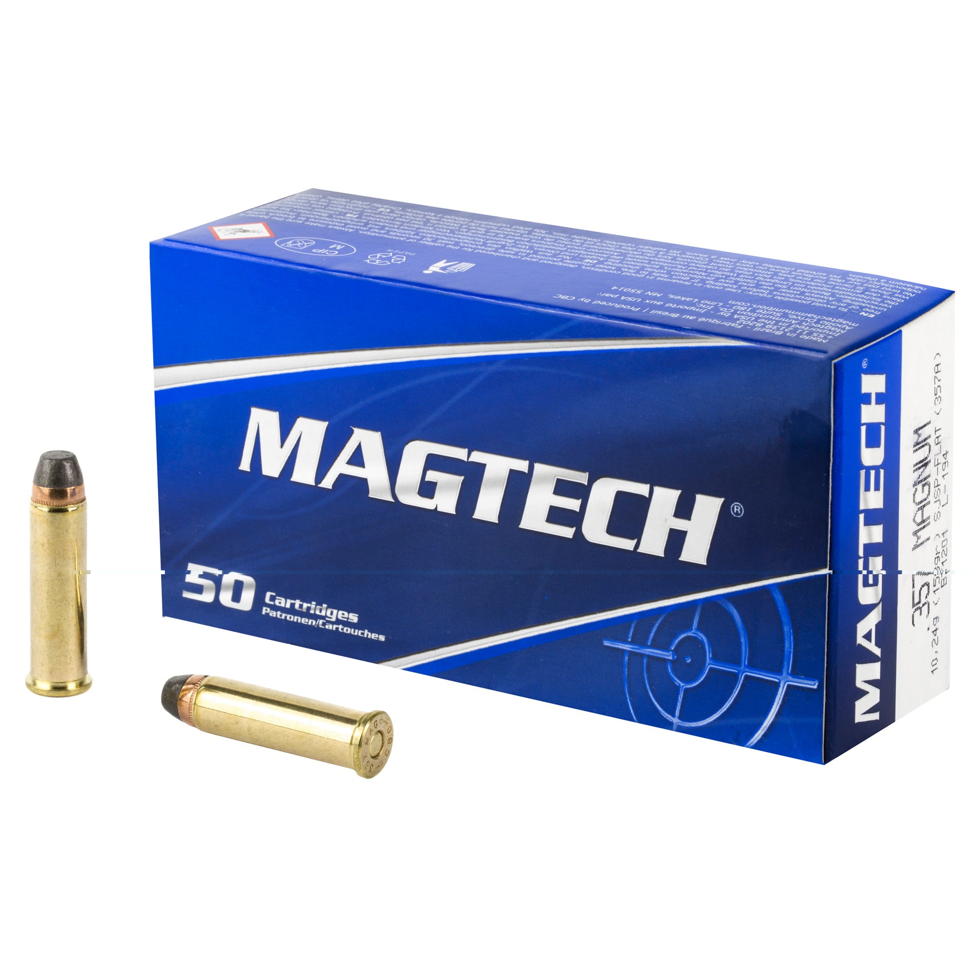 Magtech, .357 Magnum, 158 Grain | Semi Jacketed Solf Point Flat, SJSP-Flat | 50 Rounds per Box 