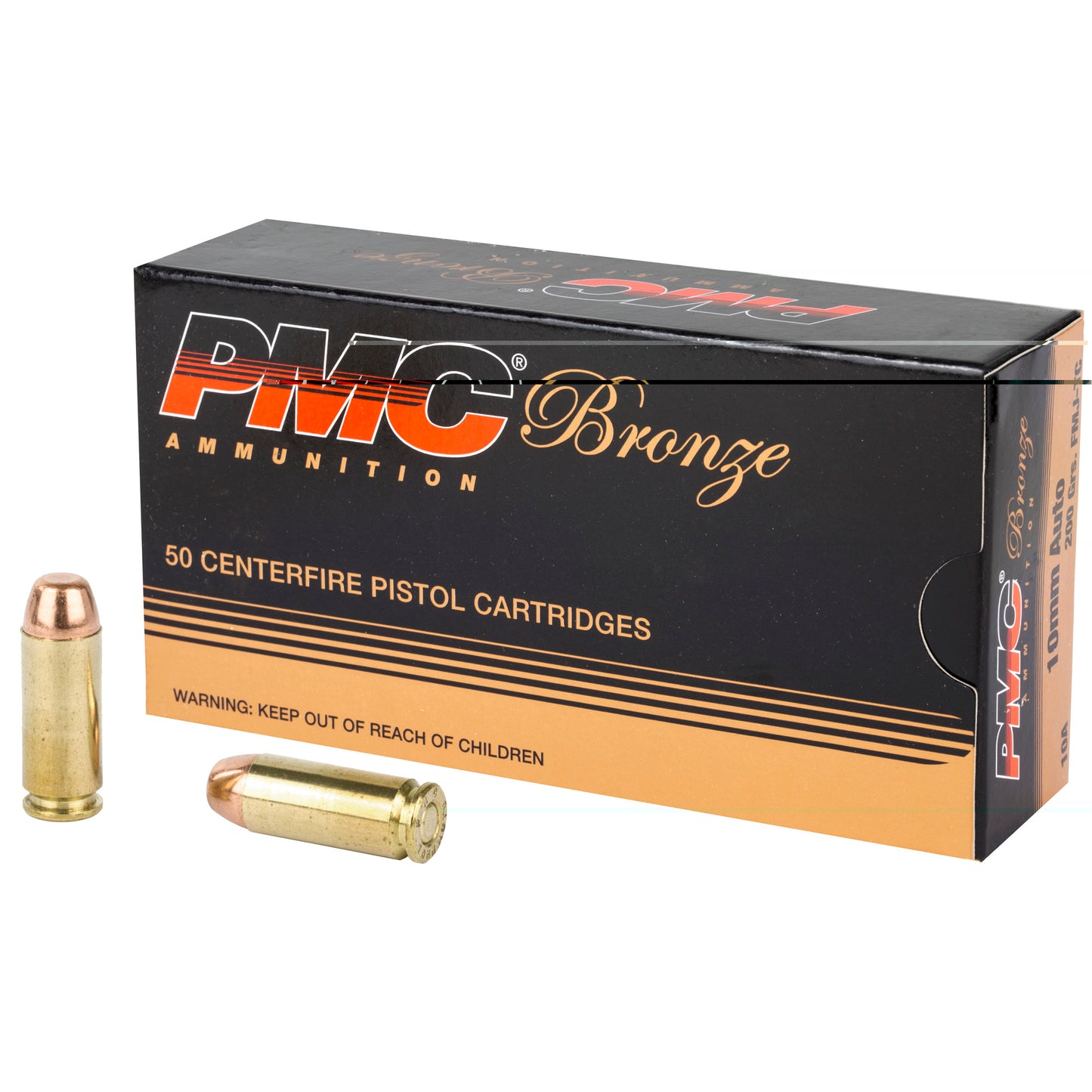 PMC Bronze 10mm, 200grain, Full Metal Jacket, FMJ, 50 Rounds per Box