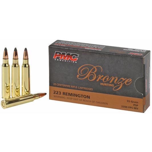 PMC Ammunition, Bronze, 223 Remington, 55 Grain | Soft Point |  (20 Round Box)