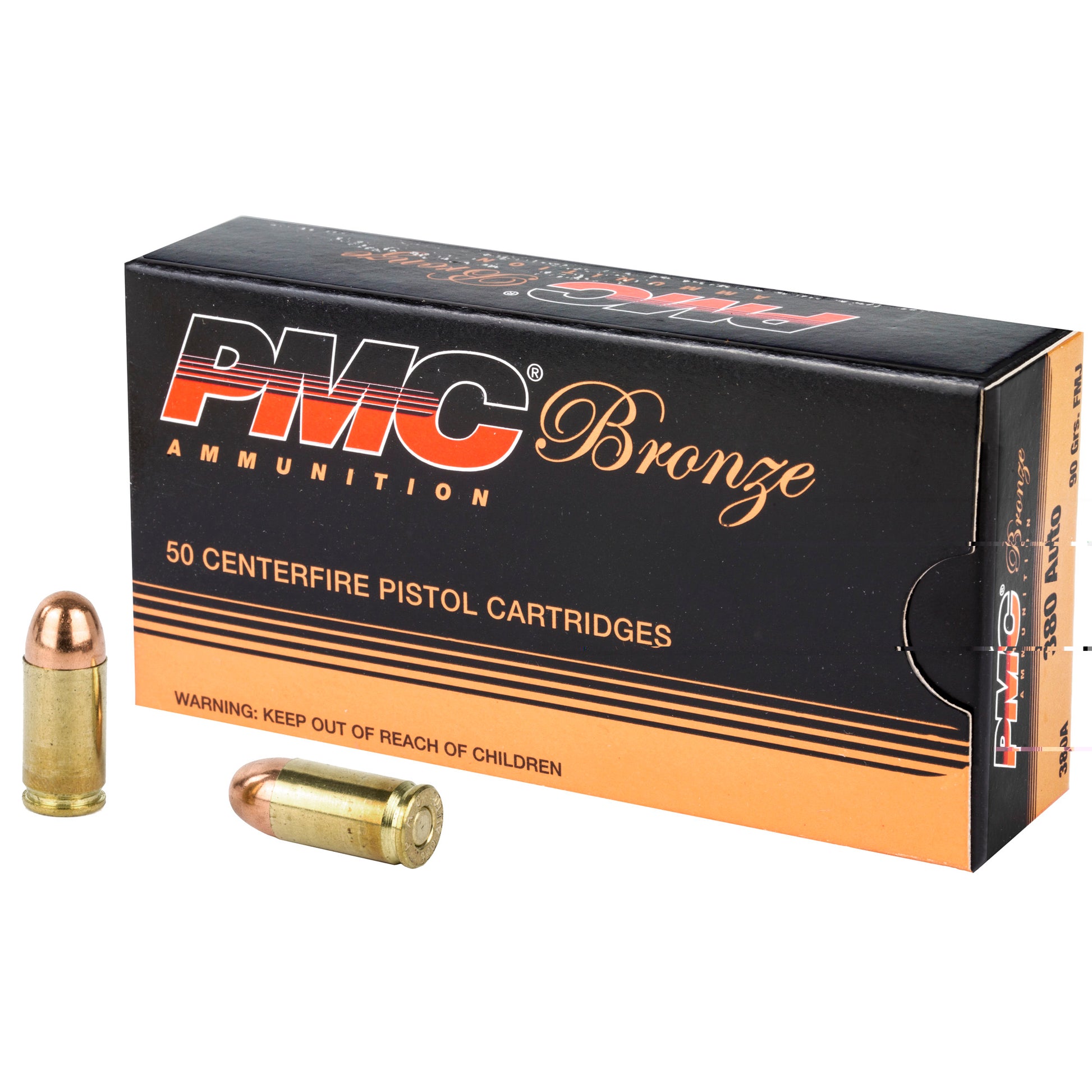 PMC Bronze, .380, Automatic Colt Pistol, ACP, 90 Grain | Full Metal Jacket, FMJ | 50 Rounds per Box