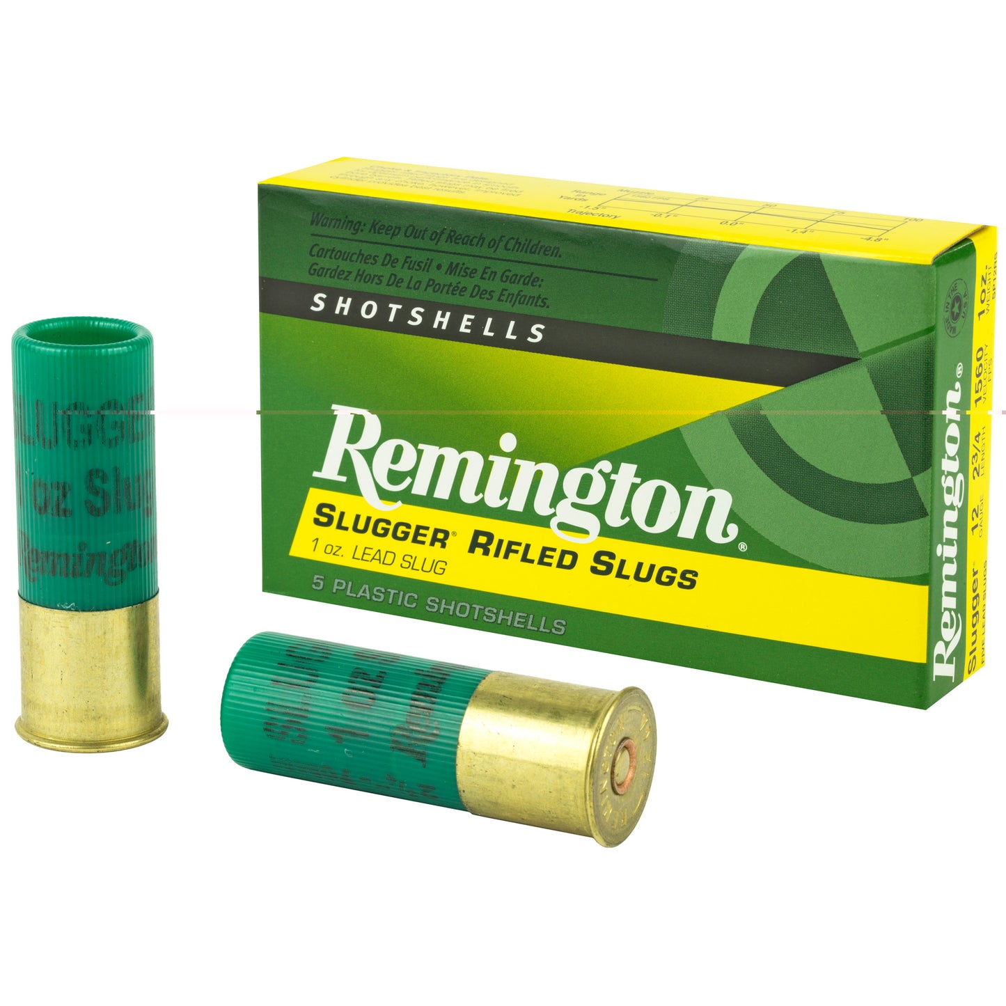 Remington, Slugger, 12 Gauge, 2.75", 1oz, Rifled Slug  (5 Round Box)